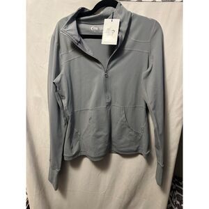 NWT Zyia Active Woman Grey Pocket 1/2 Zip Pullover Size XL